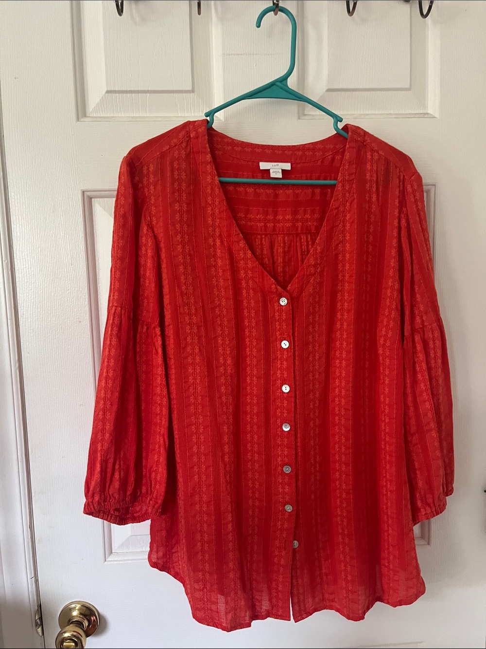 Orange Flowy J.Jill blouse